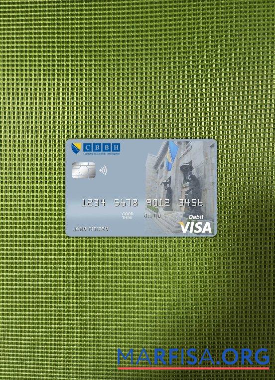 Printable Bosnia and Herzegovina Central bank visa card photolook front real example